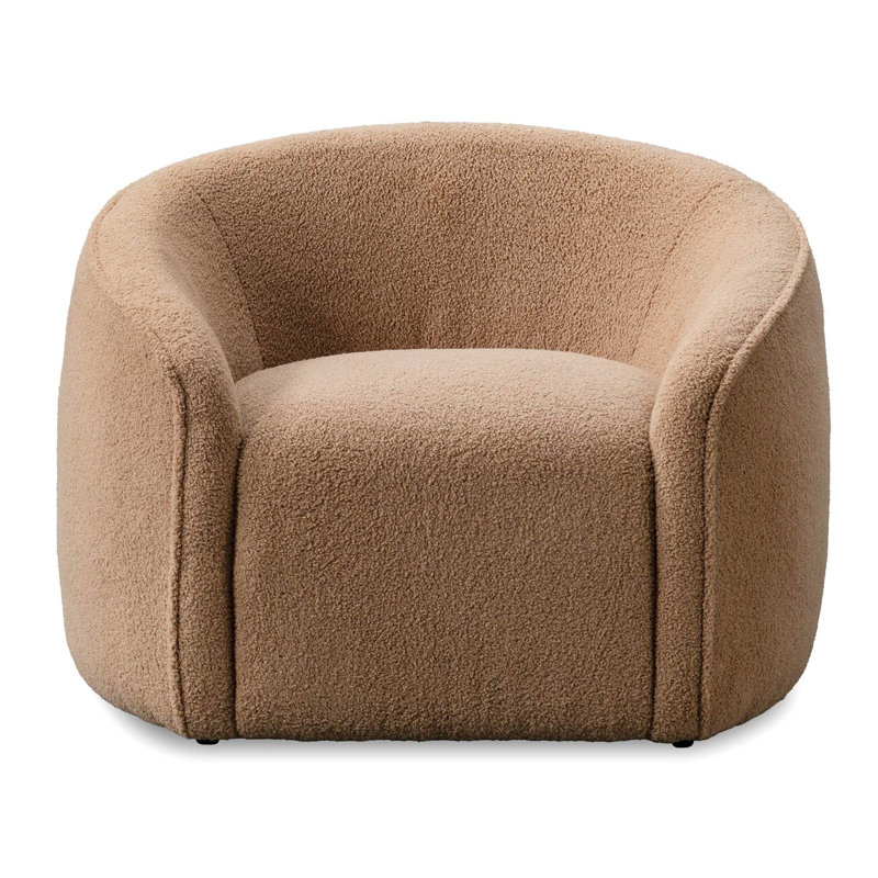 Hokku Designs Irish Coffee Occasional Chair In Boucle | Wayfair
